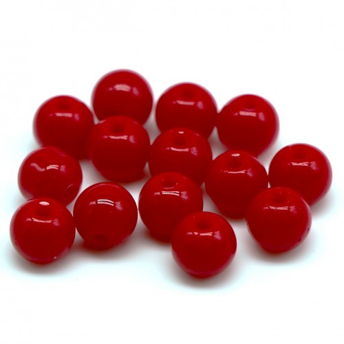 Бусины стеклянные 6мм, темно-красный